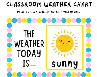 Printable Weather Chart For Kids | Classroom Weather Board | Preschool Calendar Time | Homeschool Morning Basket