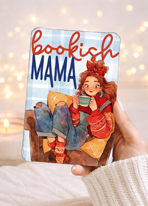 Kindle Insert Bookish Mama | Cozy Reading PNG | Clear Kindle Case Insert 4.9x6.8 | Digital Download
