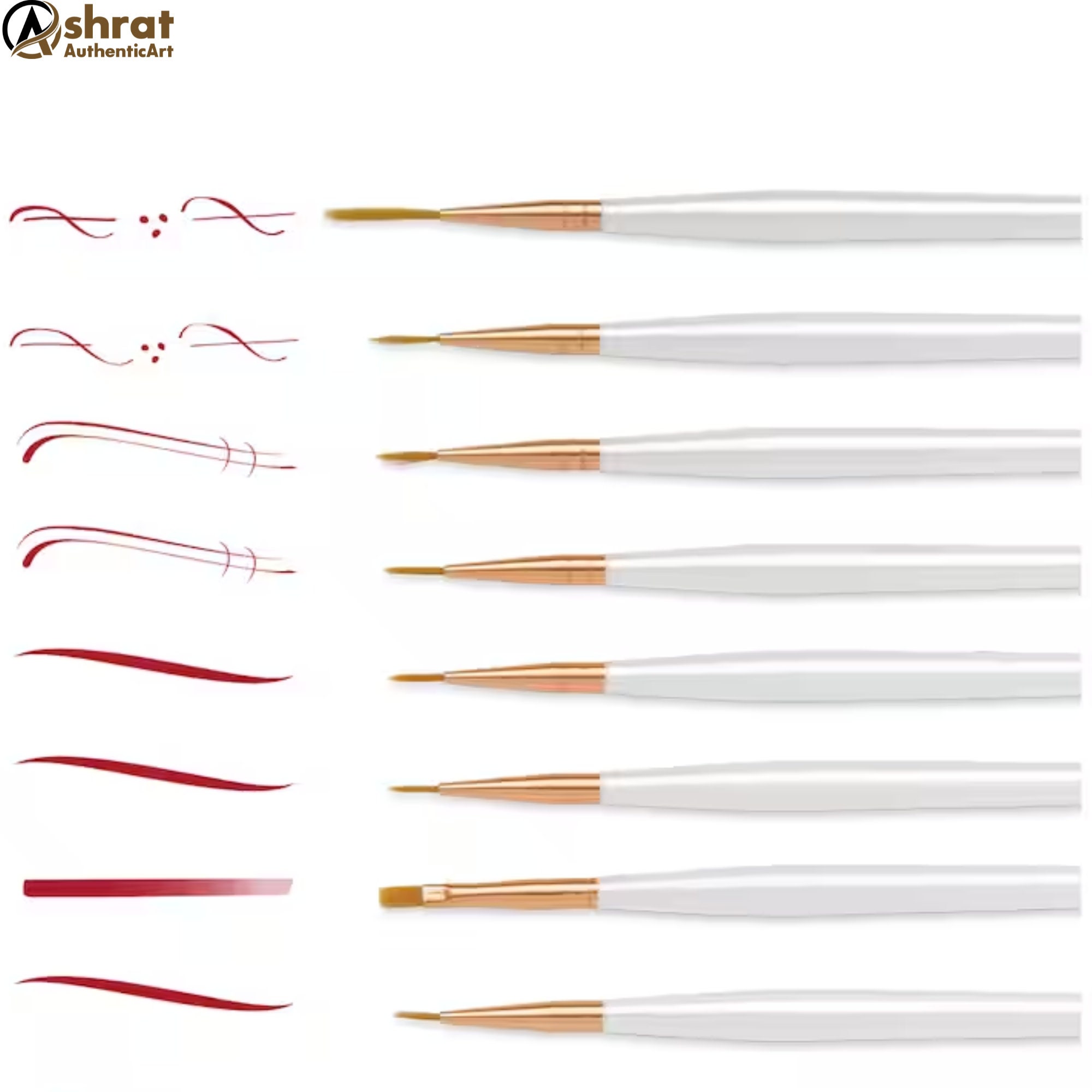 Craft Smart Golden Taklon Mini Brush 15-Piece Variety Set - Each