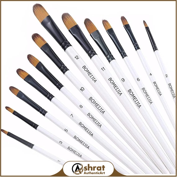 Filbert Paint Brushes Set 12 PCS Artist Brush Kit for Acrylic, Oil