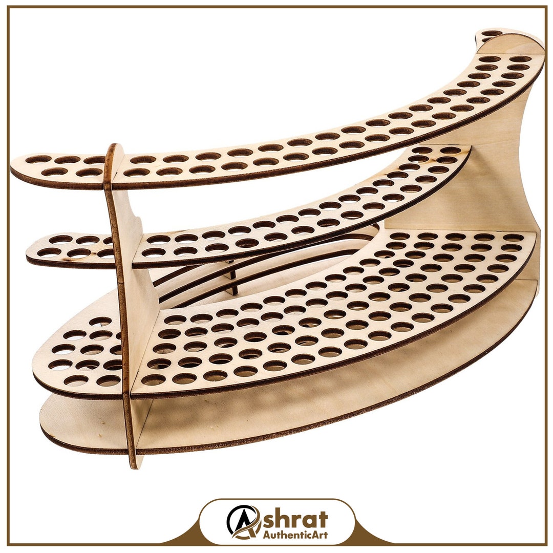 Wooden Vertical Pen Holder Desk Organizer Stand With Brush Slots Makeup