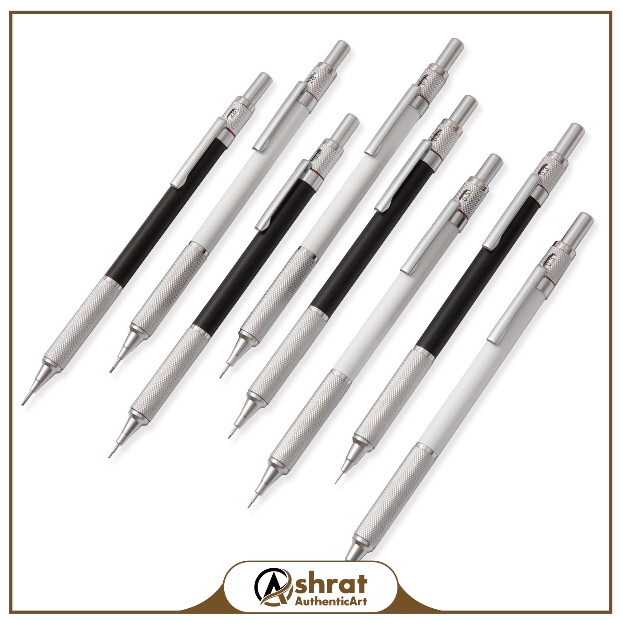 Metal Mechanical Drawing Pencil Set2b HB 0.3, 0.5, 0.7, 0.9mm