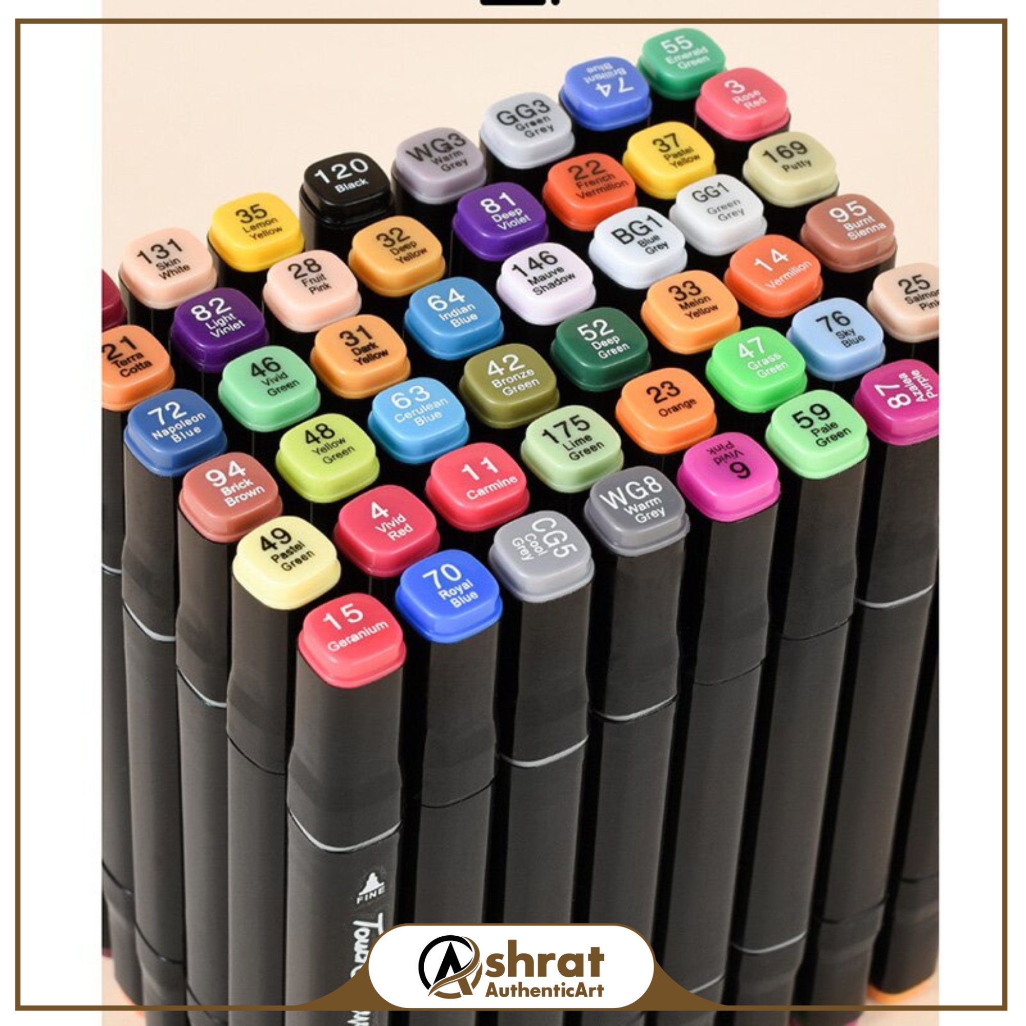 Digital PDF Caliart 121 Colors Artist Alcohol Markers Swatch