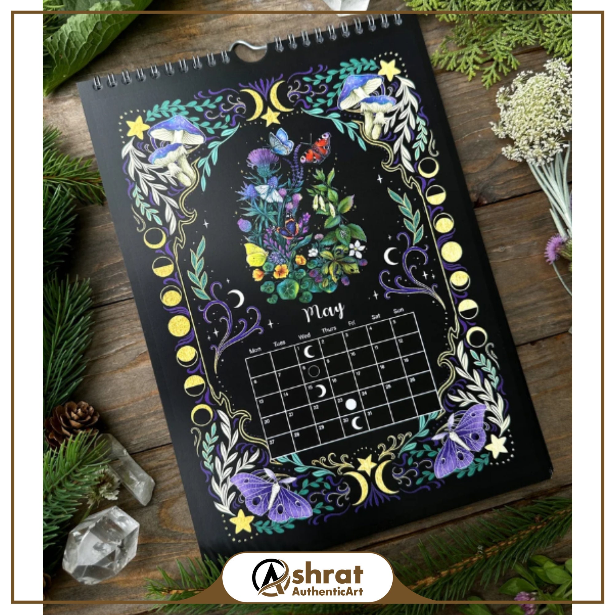 2024 Dark Forest Lunar Calendar 12-month Hangable Monthly - Etsy Australia