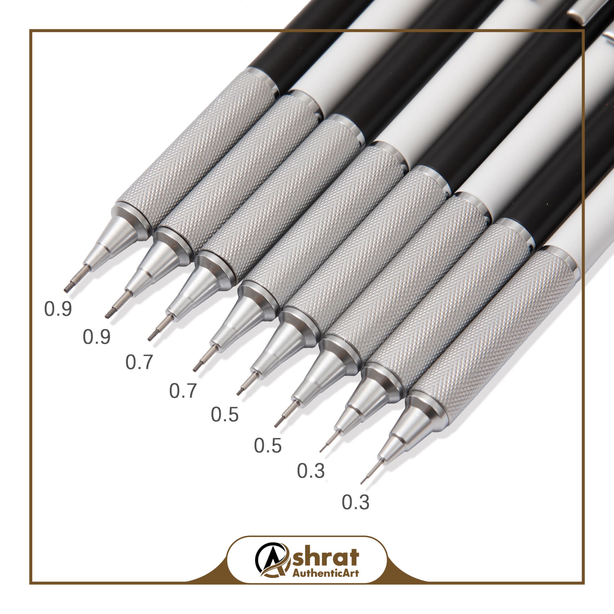 Metal Mechanical Drawing Pencil Set2b HB 0.3, 0.5, 0.7, 0.9mm