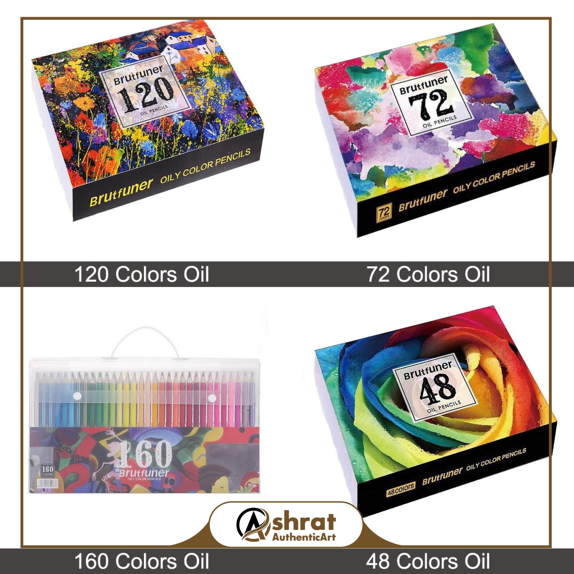 Premium Watercolor Oil Color Pencils 48/72/120 Colors in Soft Wood Core Set  for Professional Artists, Sketching, and School Art Supplies 