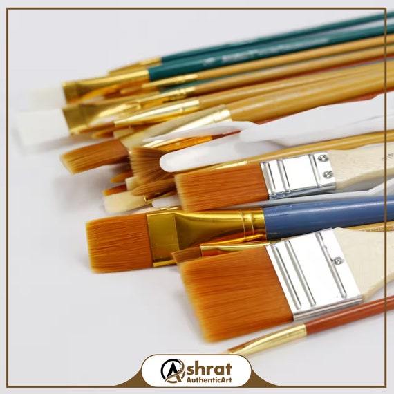 Connoisseur Flat Wide Hake Paint Brush 2-1/2 by 1-1/4 . Apply Thin Media  Over Large Areas Painting, Watercolor, Shellac, Sizing, Gluing 