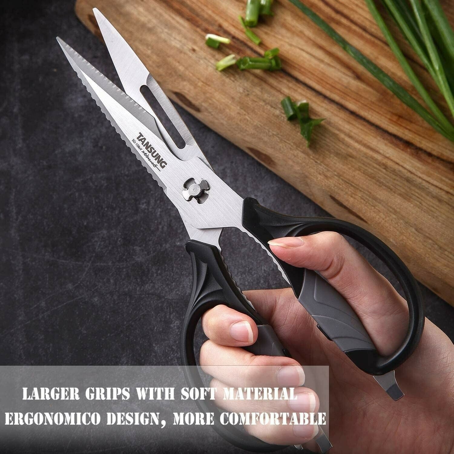TANSUNG Kitchen Shears Scissors, Come-apart Anti-rust Multi-purpose Black 