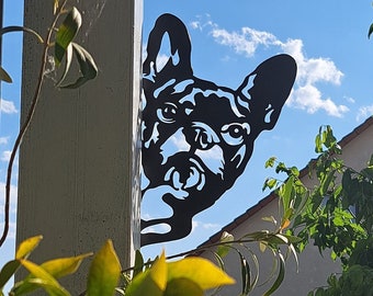 Weatherproof metal Frenchie decorative French Bulldog for your garden