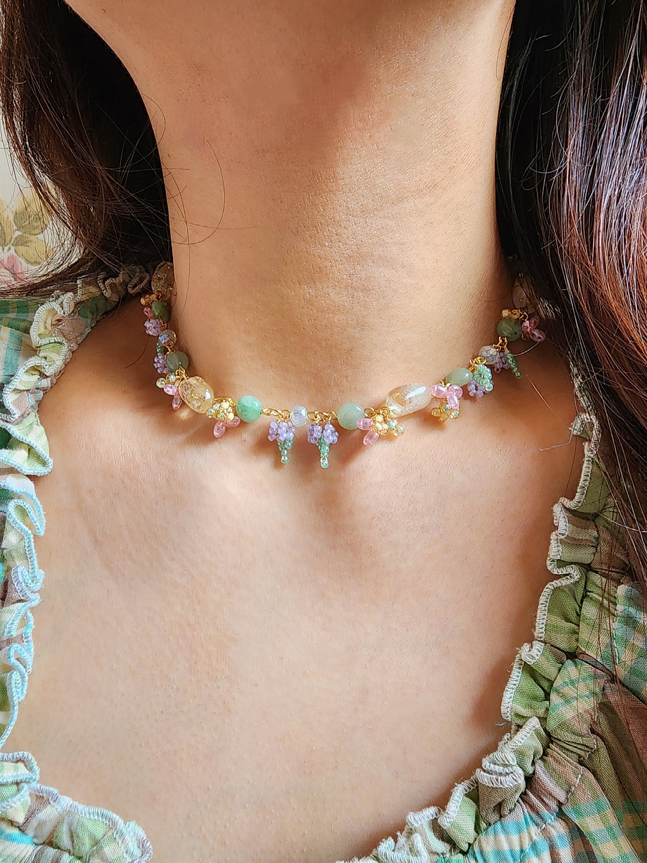 PREORDER Oakland Necklace in Magnolia Fairy main image 1