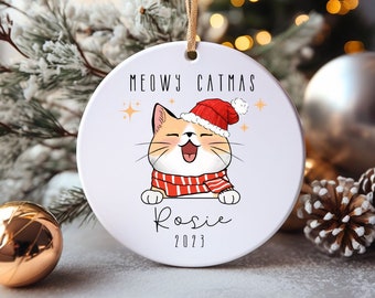 Cat Ornament, Custom Cat Ornament, Personalized Kitten Christmas Ornament, Gift for Cat Lovers, Cat Mom Gift, Cat Dad Gift, Cat Lover Gift