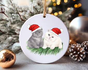 Cat Ornament, Pet Ornament, White Cat Christmas Ornament, Cat Lover Gift, Black Cat Ornament, Cat mom Gift, Cat Dad gift
