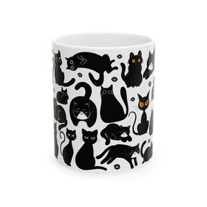 Cat Mug, Funny Coffee Cup, Cat Lover Gift, Orange Cat Mug, Gift for Cat Lovers, Cat Mom Gift, Black Cat Coffee Mug