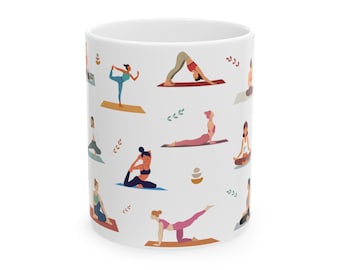 Yoga Instructor Gift, Yoga Mug, Yogi Gift, Yoga Coffee Cup, Yoga Student Gift, Yoga Lover Gift, Gift for a Yoga Friend, Yoga Poses Mug