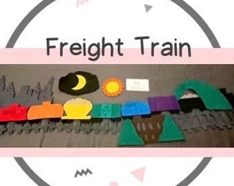 4 in 1) Freight Train_ rainbow, colours, transportation, St.Patrick’s Day_felt story, feltstory, feltstories, flannel board, circle time