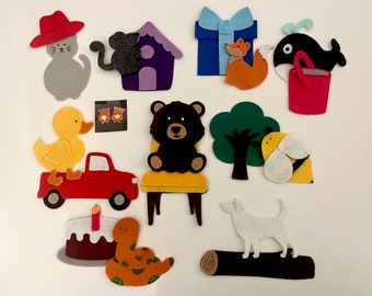 Phonics) Fun to share + Knock, knock, who is there?// feltstory, flannel board, felt set, circle time, story time, ECE, librarians, teachers