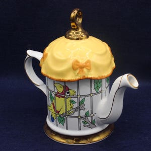 Price Kensington Parrot in Cage Teapot – Vintage Novelty Ceramic