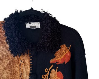 Vintage Lisa International Blue Fur Lined Sweater - Etsy