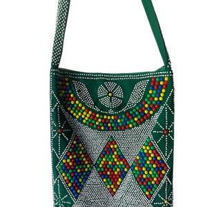 Vintage 1970’s Handmade Beaded Crossbody Bag