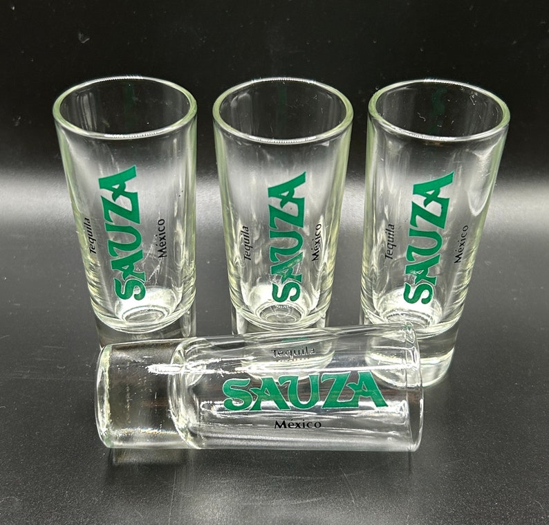 4 Vintage Sauza Tequila Shot Glasses Mexico Etsy