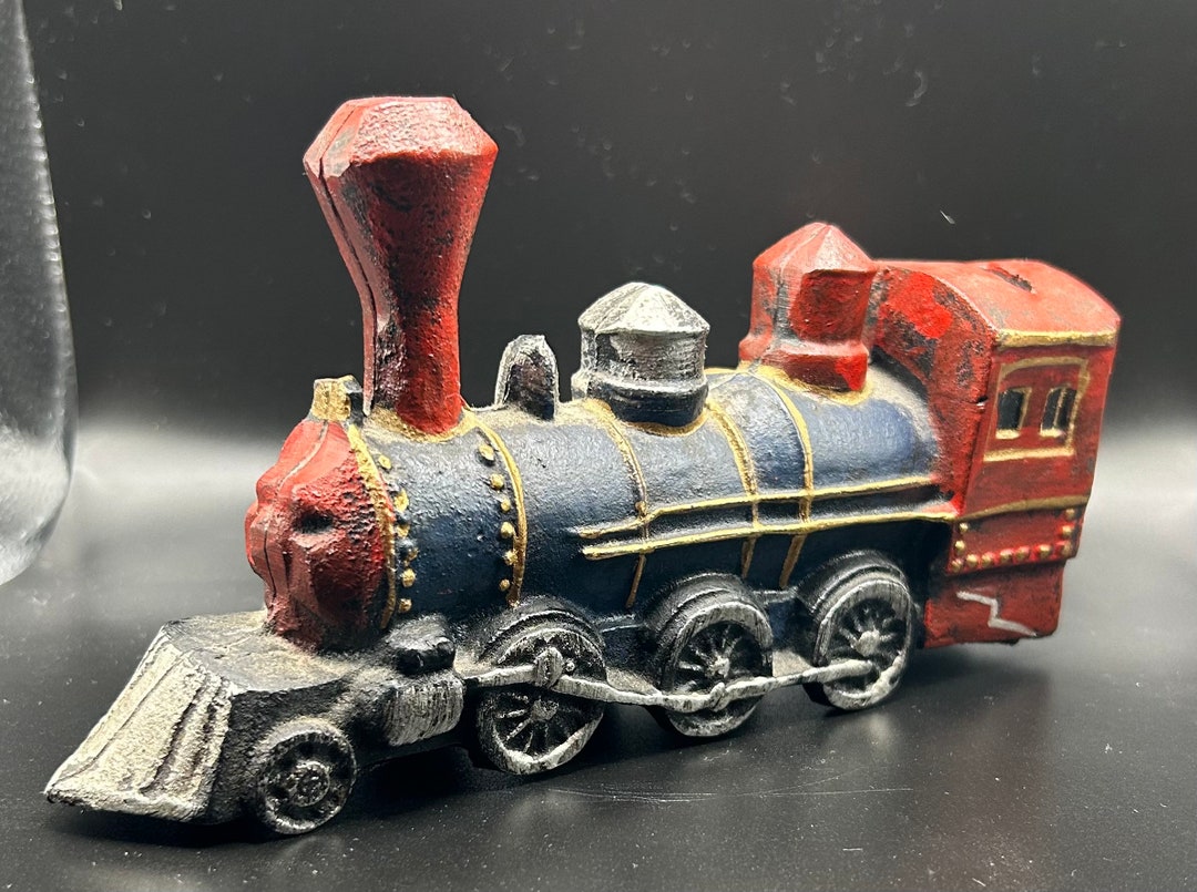 Vintage Train Coin Bank Cast Iron Good Condition Railroad Etsy