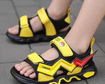 Kids Custom Pikachu Inspired Sandals Children's Popular Fashion Beach Shoes