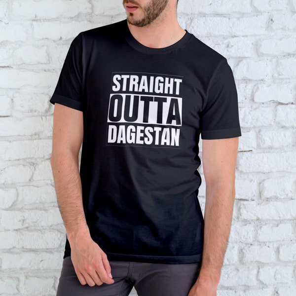 Straight Outta Dagestan T-shirt | Khabib Nurmagomedov Wrestling Shirt | UFC Boxing MMA Training T-shirt | 100% Cotton