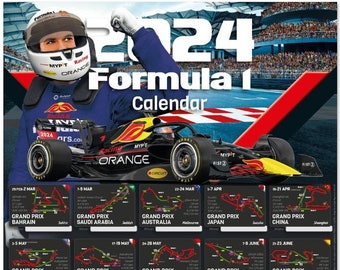 2024 UNI. ENGLISH Formula 1 calendar 50x70 poster UNIVERSAL
