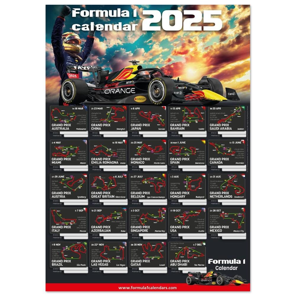 2025 ENGLISH Formula 1 Calendar 5070 Poster UNIVERSAL - Etsy 2025-english-formula-1-calendar-5070-poster-universal-etsy