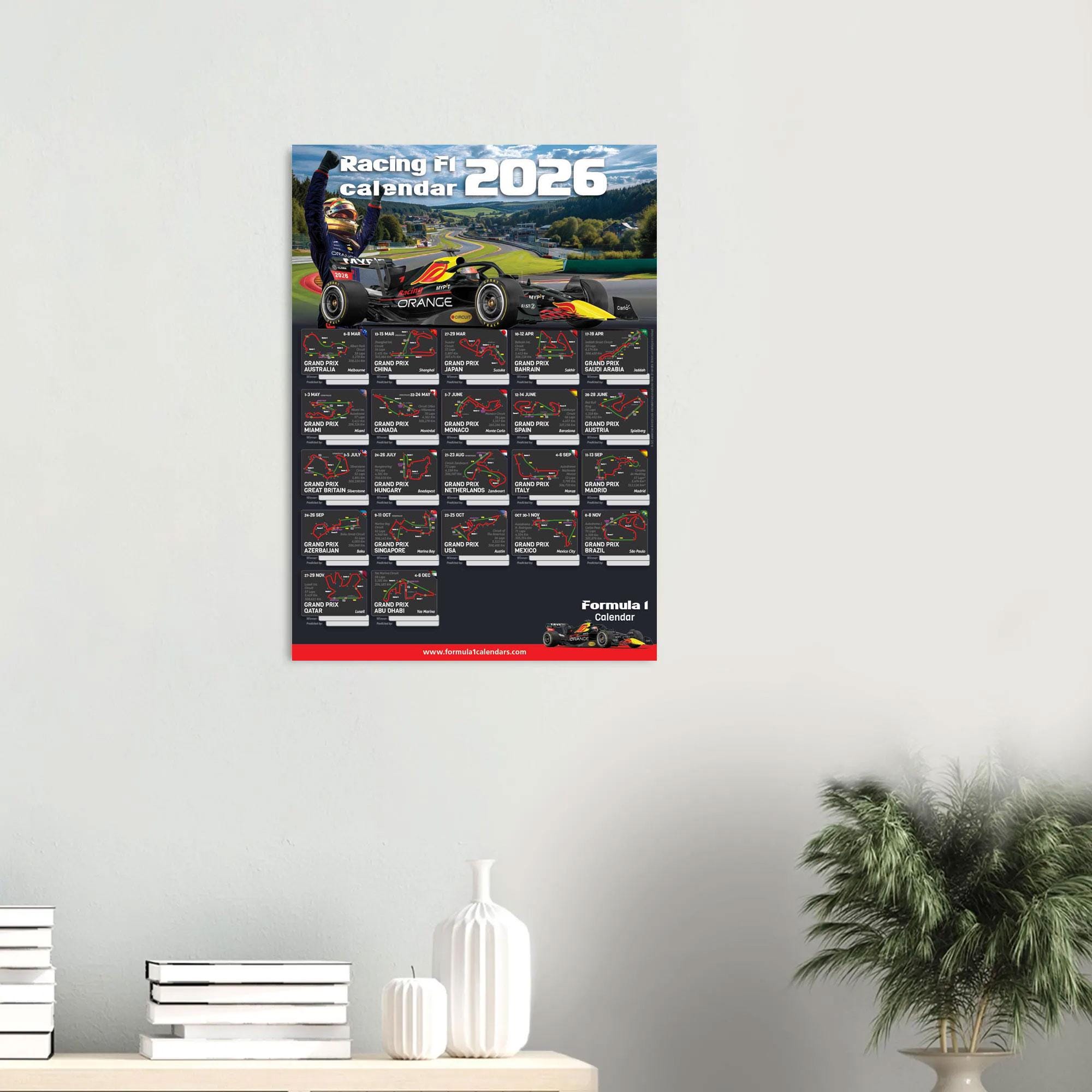 2026 UNIVERSAL Formula 1 Calendar 50x70 Poster BLACK HILLS - Etsy