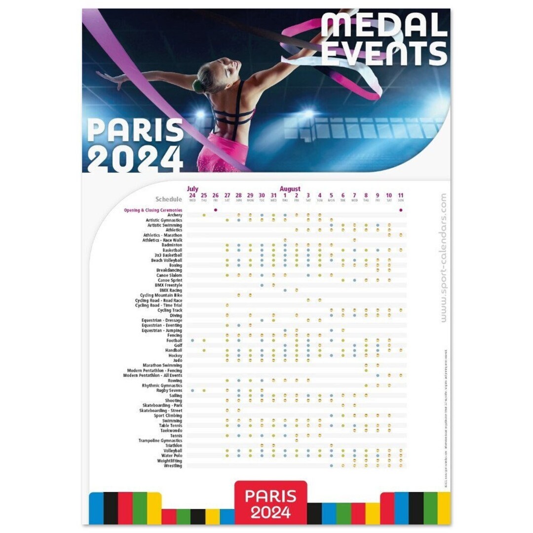 2024 Paris Medal Events Schedule 50x70 Poster Rhythmic Etsy
