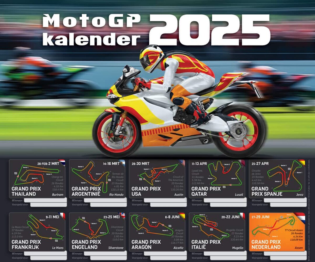 2025 DUTCH Motogp Calendar 50x70 Poster - Etsy
