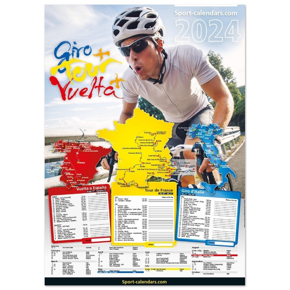 2024 Tour de France ENGLISCHE Kalender 50x70 Poster - Etsy.de