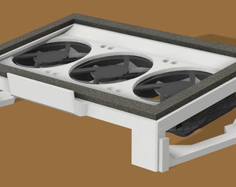 Supporto/raffreddatore per laptop fai da te con ventola da 120 mm da 16"-18" di Hybective STL Files