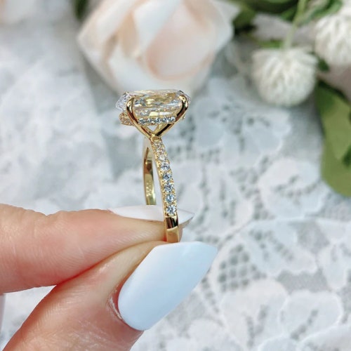 Oval Cut Moissanite Engagement Ring, proposal ring Solitaire shops wedding ring birthday ring promise ring unique ring anniversary gift for her