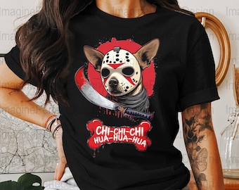 Halloween Chihuahua Jason Mask Print: Horror Dog Lover Gift (PNG File)