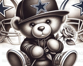 Lámina de osito de peluche aficionado al deporte, decoración para habitación infantil (descarga digital)