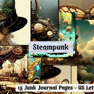 Steampunk Junk Journal Kit, Steampunk Junk Journal, Steampunk Kit, Digital  Download, Junk Journal Supplies 