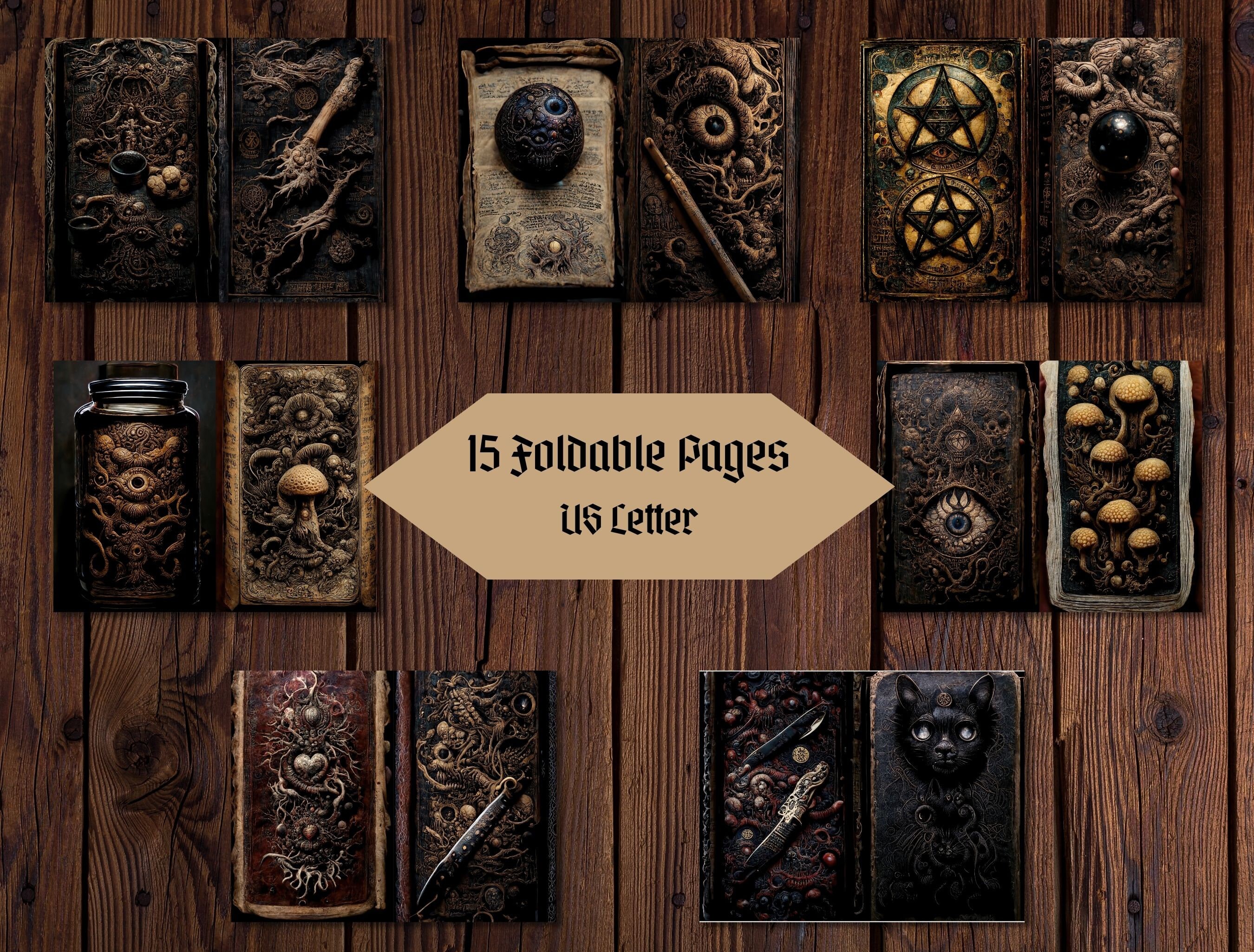 雑誌　帖面（１５冊） The Dark Grimoire Junk Journal Kit, 15 Printable Book of
