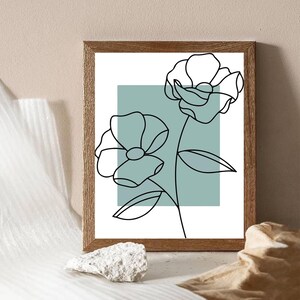 Minimalist Line Drawing Poster Of A Flower - Minimalist Line Art Poster - living room decoration, bedroom, gift