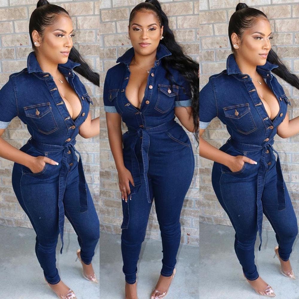 blue jean rompers outfit