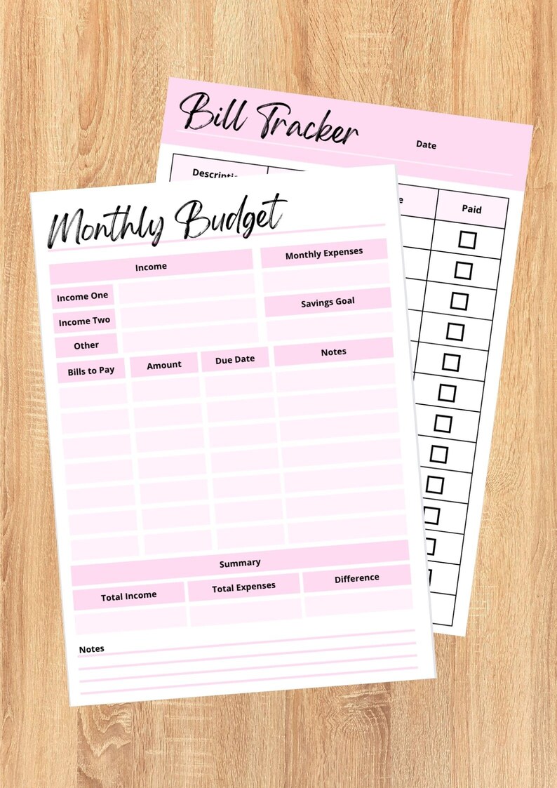 Monthly Budget Tracker Printable Fillable - Etsy