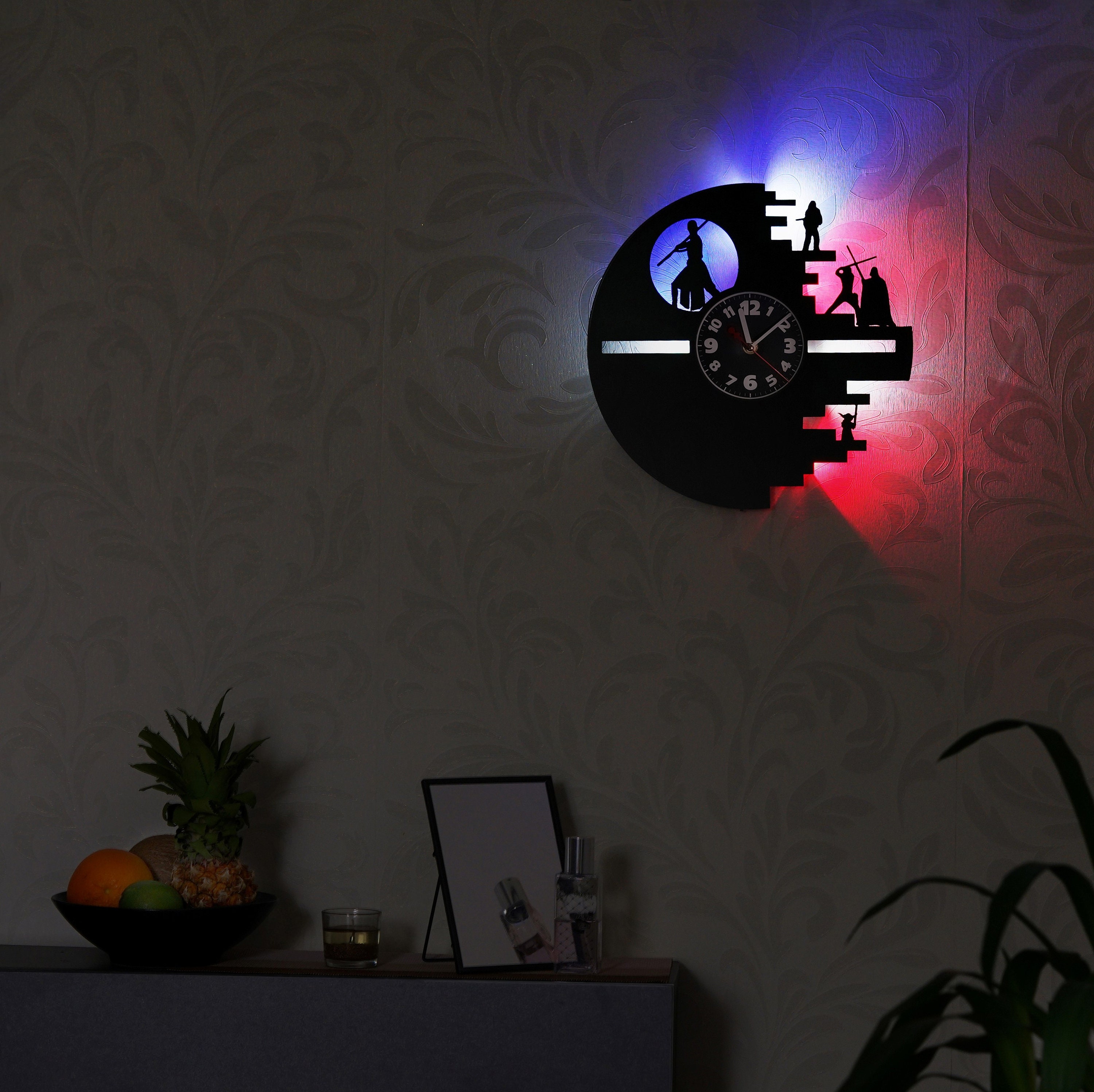 Star Wars Clock Star Wars Vinyl Record Wall Clock Battery Etsy