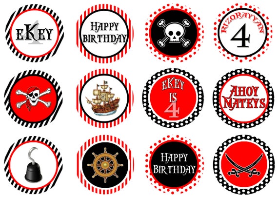 Editable Pirate Birthday Cake Topper Pirate Cake Topper Cake - Etsy