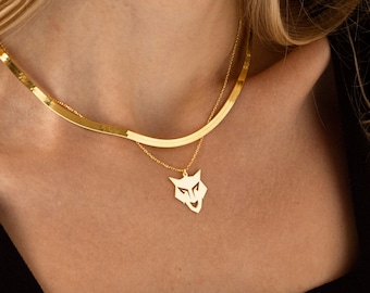 925 Silver Wolf Necklace, Wolf Pendant | 14K Gold Animal Necklace, Nature Necklace | Medieval Jewelry, Gothic Necklace | Everyday Necklace