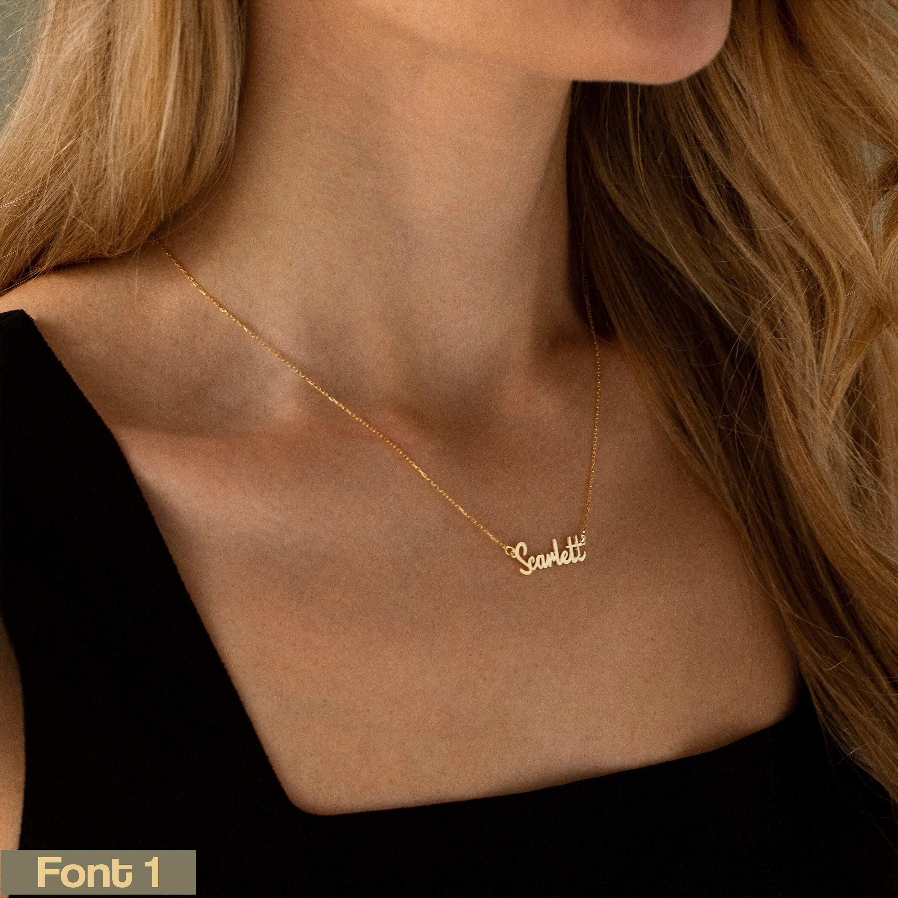 925 Sterling Silver Name Necklace, Dainty Name Necklace