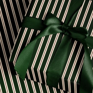 Striped Wrapping Paper Holiday Gift Wrap Green Gift Wrap Elegant Christmas Gift Wrap Vintage Gift Wrap Seasonal Gift Wrap Stripes Green