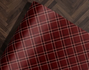 Red Plaid Wrapping Paper Holiday Gift Wrap Tartan Gift Wrap Traditional Christmas Gift Wrap Christmas Wrapping Paper Red Gift Wrap Plaid