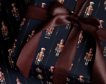 Nutcracker Wrapping Paper Holiday Gift Wrap Nutcracker Gift Wrap Elegant Christmas Gift Wrap Christmas Wrapping Paper Seasonal Gift Wrap