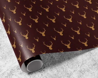 Deer Christmas Wrapping Paper Holiday Gift Wrap Festive Gift Wrap Reindeer Gift Wrap Elegant Christmas Gift Wrap Seasonal Gift Wrap Elk